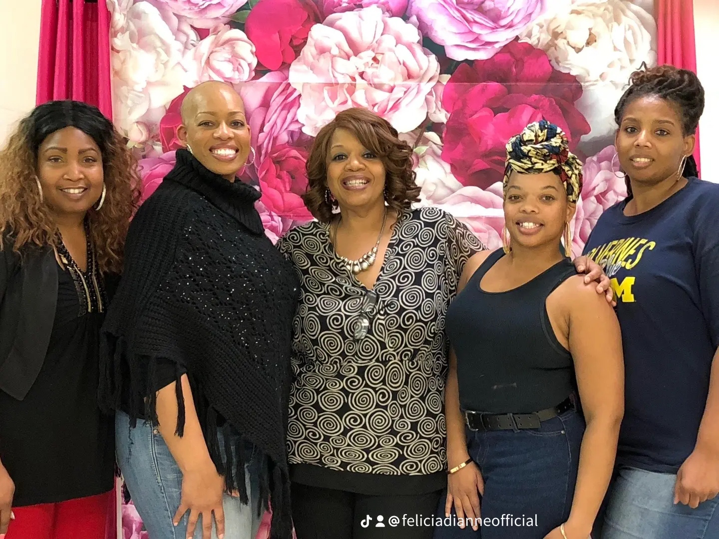 Felicia surrounded by her support system